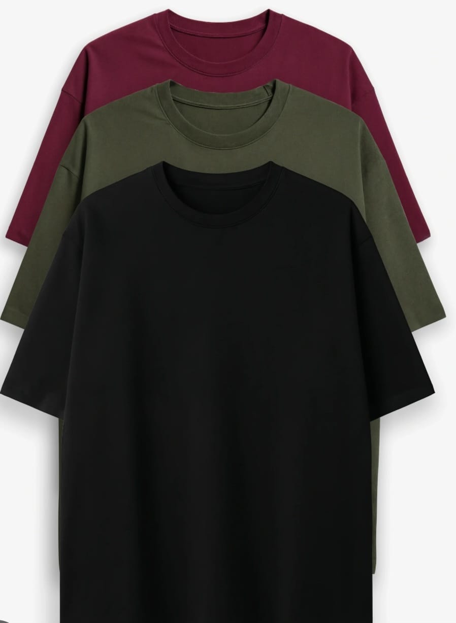 Mens Oversized Plain Bamboo T-Shirt - Image 3